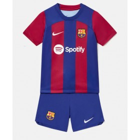Baby Fußballbekleidung Barcelona Heimtrikot 2023-24 Kurzarm (+ kurze hosen)